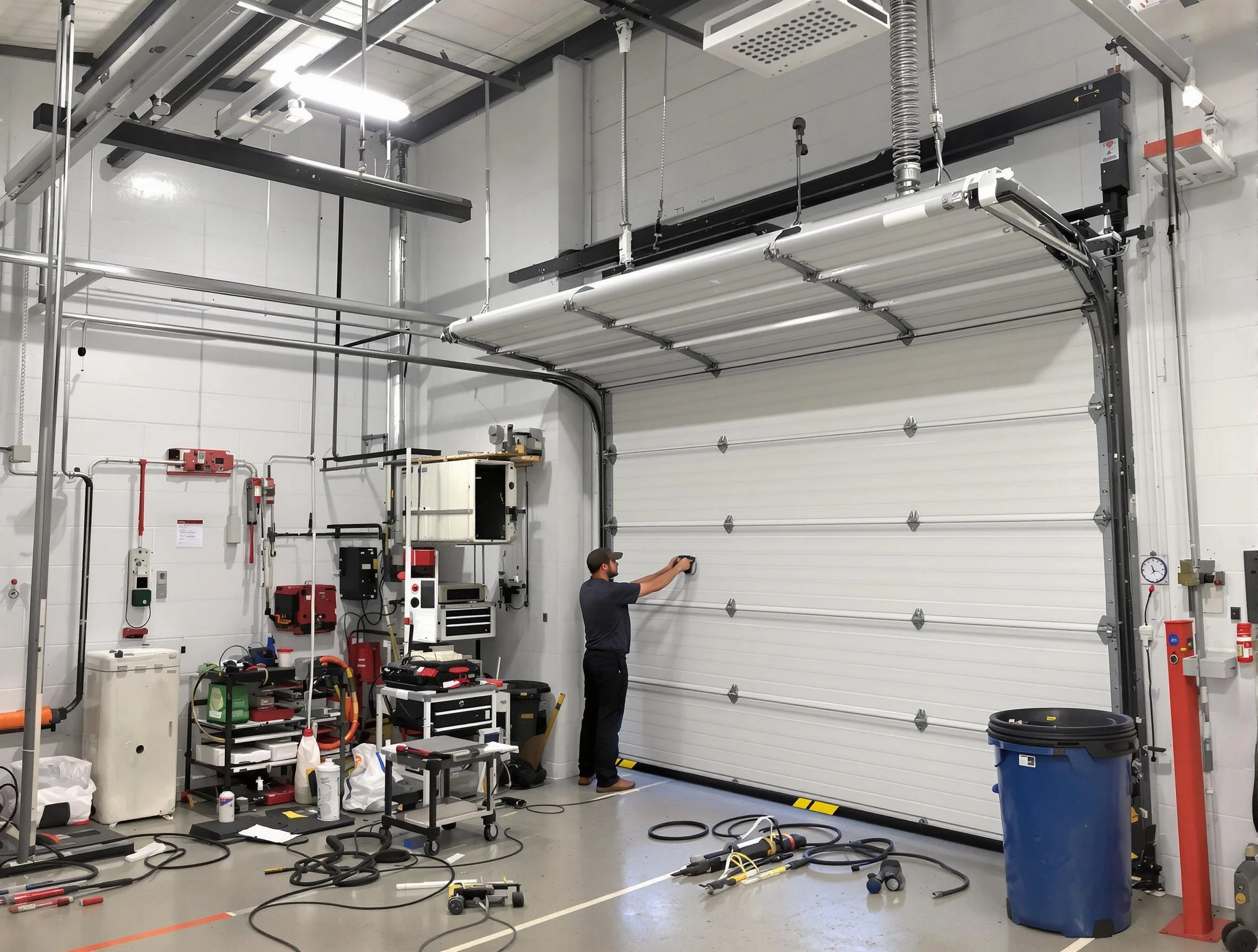 Union City Garage Door Repair certified technician performing commercial door repair at a Union City business facility